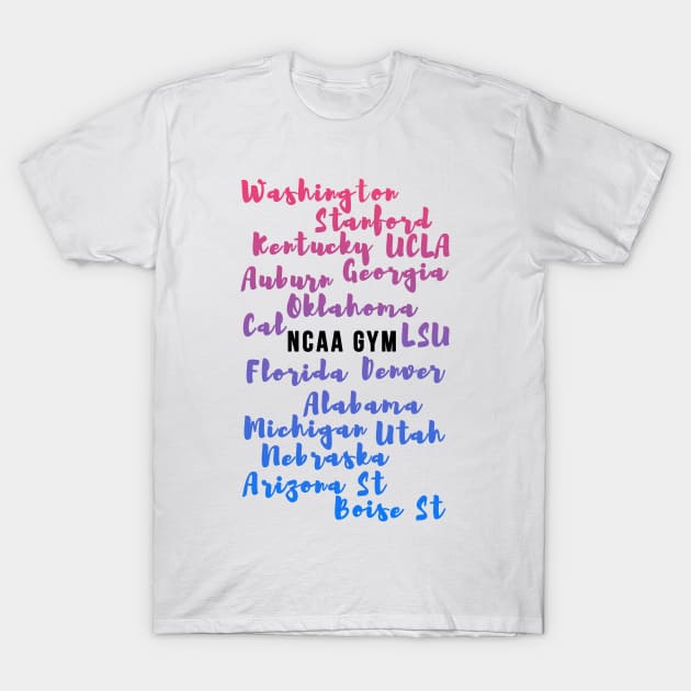 NCAA Gym Teams T-Shirt by gainerlayouts